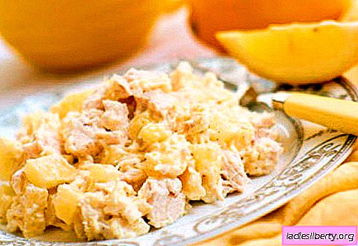 Chicken salad with pineapple and cheese - the best recipes. How to properly and tasty cook a chicken salad with pineapple and cheese.
