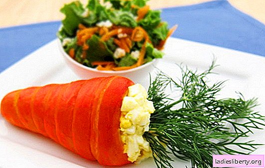 Salada de cenouras e ovos - uma combinação de sabor e benefícios. As melhores receitas para saladas de cenoura e ovo: simples, original e puff