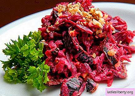 Salad from beets, walnuts and prunes - the best recipes. How to properly and tasty cooked salad with beets, nuts and prunes.