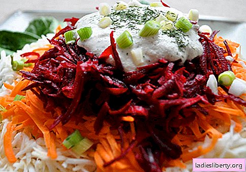 Punajuuri- ja porkkana -salaatti - valikoima parhaita reseptejä. Kuinka oikein ja maukkaita valmistaa salaatti punajuurista ja porkkanoista.
