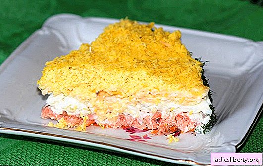 Ensalada "Mimosa" con salmón rosado - ¡increíblemente hermosa! Recetas para ensalada "Mimosa" con salmón rosado: fresco o enlatado