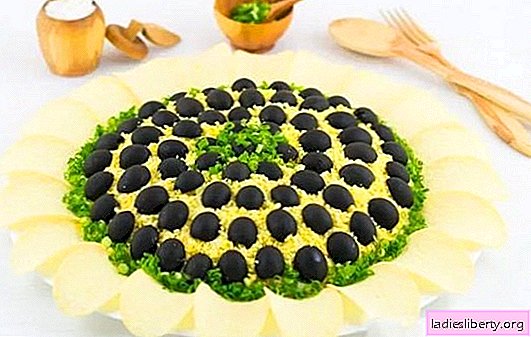 Zonnebloemensalade - een stapsgewijs recept voor een originele snack. Zonnebloemensalade: een stapsgewijs recept voor twee kookopties