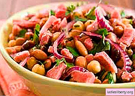 Salad with beans and ham - the best recipes. How to properly and tasty to cook a salad of beans with ham.