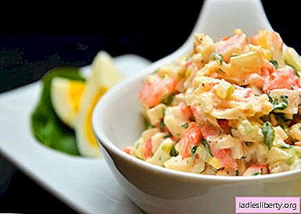 Salad with cabbage, corn and crab sticks - the best recipes. Cooking salads from cabbage, corn and crab sticks.