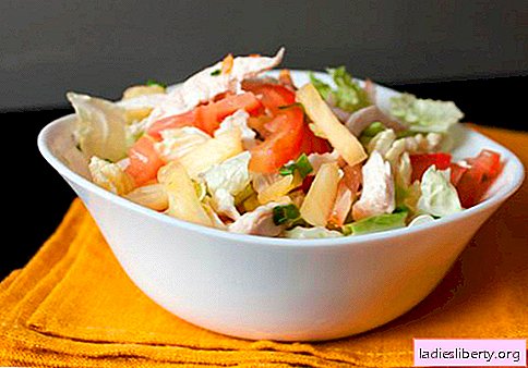 Salad with canned pineapples - a selection of the best recipes. How to properly and tasty to prepare a salad with canned pineapples.