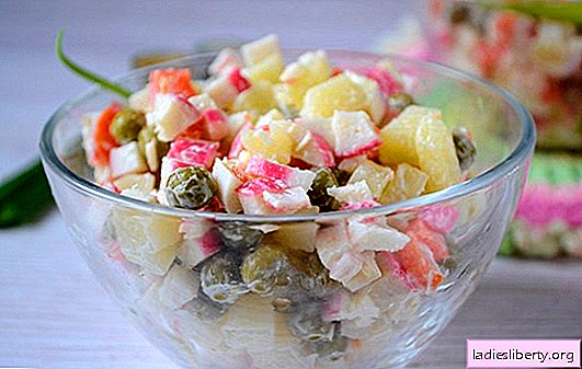 Salad with crab sticks and green peas: a universal recipe for the holiday and on weekdays. Step-by-step recipe for making salad with crab sticks and peas (photo)