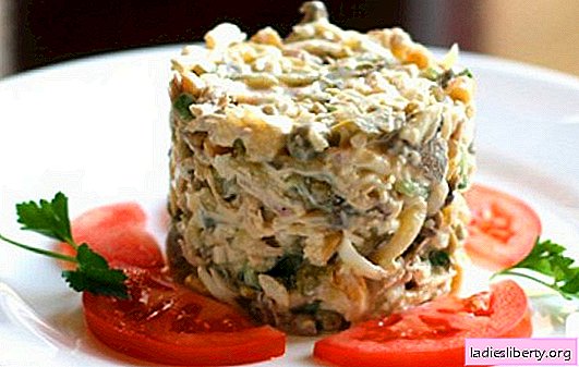 Salade met kip en ham - de beste bewezen recepten. Lekkere salade met kip en ham: paddestoelen, ananas of noten toevoegen?