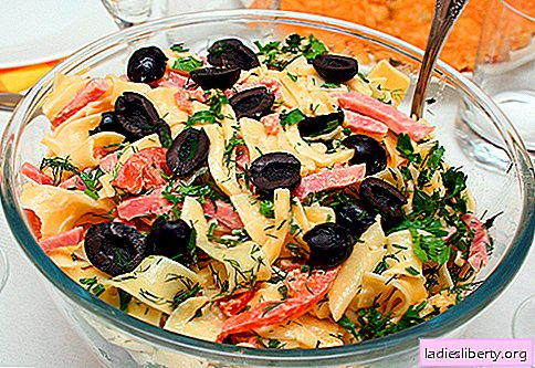 Salade avec des pâtes - les meilleures recettes. Comment bien et savoureux salade cuite avec des pâtes.