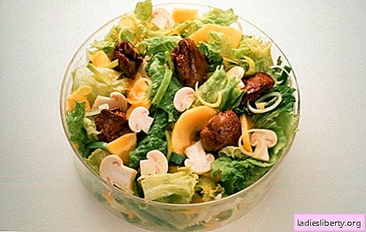 Salad with liver and mushrooms: the most successful cooking recipes. Cooking delicious salads from the liver and mushrooms in different variations