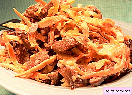 Salad with liver and carrots - the best recipes. How to properly and tasty to prepare a salad with liver and carrots.