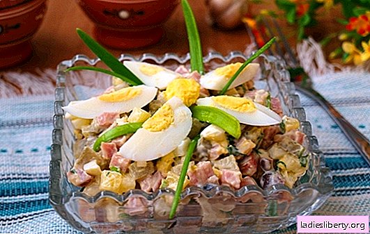 La ensalada con huevo y jamón es un aperitivo para cualquier ocasión. Las 12 mejores recetas de ensaladas con huevo y jamón: abundantes y ligeras