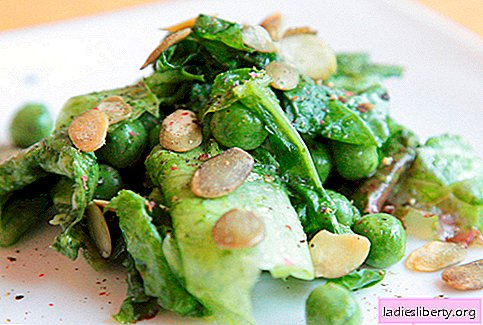 Salad with green peas - proven recipes. How to cook a salad with green peas.