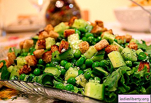 Salades avec des pois en conserve - cinq meilleures recettes. Comment préparer correctement et délicieusement des salades avec des pois en conserve.