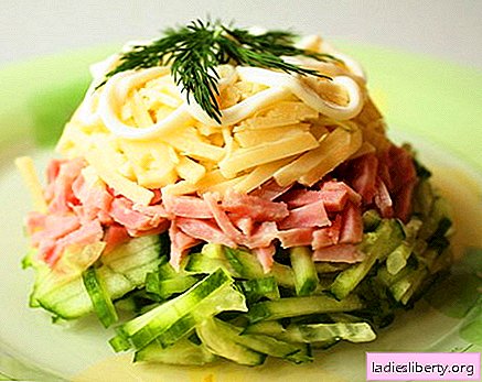 Les salades de jambon sont les meilleures recettes. Comment faire cuire la salade de jambon correctement et savoureuse.