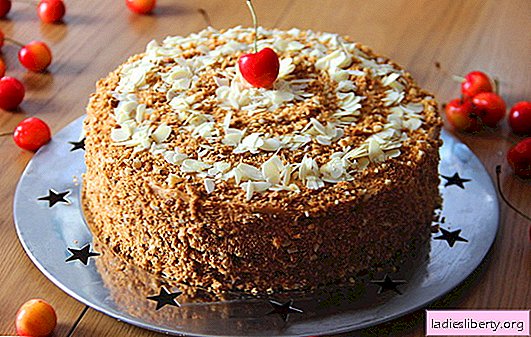 The most delicious honey cake at home. Honey cake options at home with a delicate cream and filling