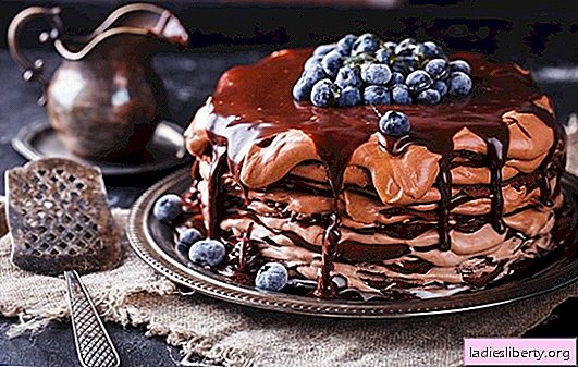 Chocolate pancake cake - a treat from the pan! Recipes for simple and festive chocolate pancake cakes with different creams