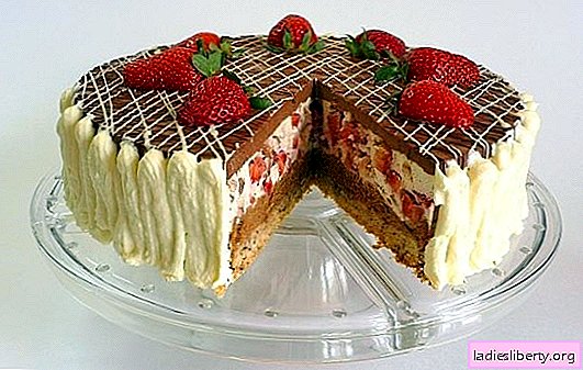 Schokoladenkuchen mit Erdbeeren - ein Traum von einem süßen Zahn! Erstaunliche Schokoladenkuchen mit Erdbeeren für Home Tea Party Rezepte