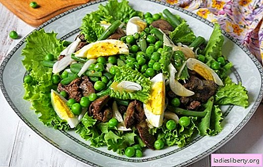 Tápláló ízletes saláta májral és babbal: bevált receptek. Változatos saláta májral és babral, majonézzel és anélkül