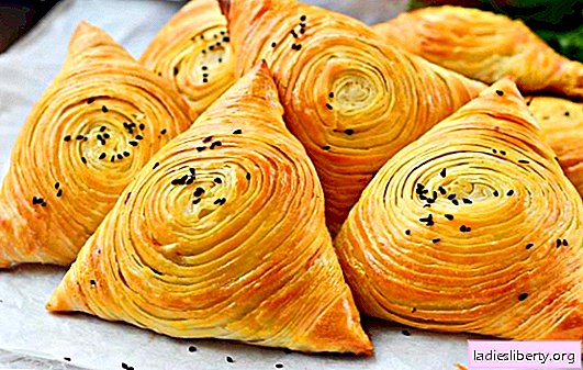 Puff samsa - hearty, juicy and incredibly tasty! Cooking real homemade samsa from puff pastry in the oven