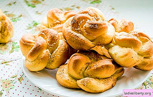 Puff and yeast rosette buns are an easy way to feed your family. Rosette recipes with sugar, cottage cheese, apples, sausage