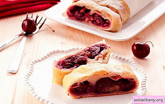 Layer cake with cherries - it certainly will not stay! Recipes of different puff pastries with cherries from home and purchased dough