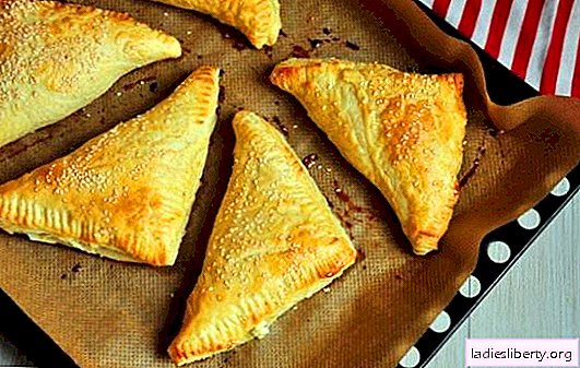 Puffs with cottage cheese: sweet, salty, in the oven and in the pan. Recipes for various pastries from puff pastry with cottage cheese