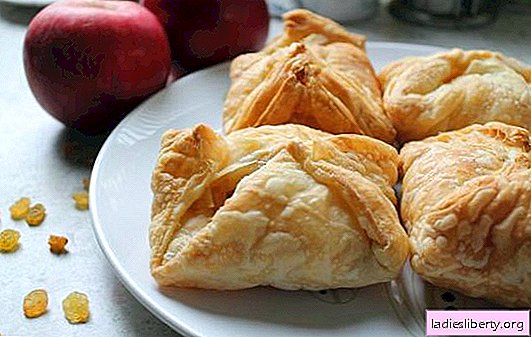 Puff pastry với táo ... Tôi sẽ không từ chối! Bí quyết làm bánh phồng với táo trong lò nướng ở nhà và mua bột