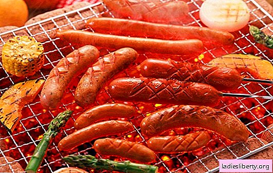 Saucisses grillées - une délicieuse collation! Cuisson de saucisses grillées au four, sur le gril: avec du fromage, du bacon, du jambon, des poires et des champignons
