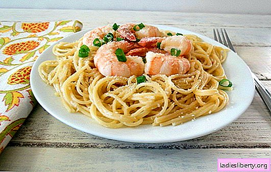 Espaguete de camarão - um prato que os italianos adorariam! As melhores receitas de espaguete com camarão e molhos para eles