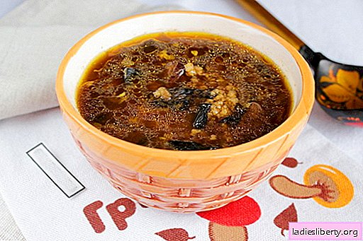 حساء الفطر المجفف - أفضل الوصفات. كيفية طبخ حساء الفطر لذيذ بشكل صحيح ولذيذ.
