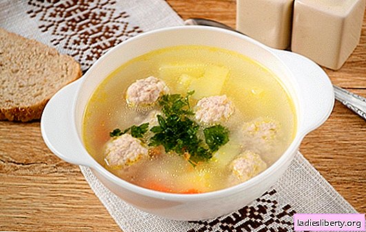 Hakkede svinekødbollesuppe: opskriftsfoto! Let og stor suppe til hele familien på 45 minutter
