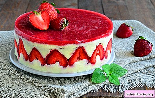 Tårta "Frezier" - en gudomlig efterrätt! Recept för den fantastiska Frezier-kakan med jordgubbar, kiwi, keso, mascarpone, choklad