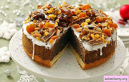 ドライアプリコットとプルーンのケーキ：レシピと料理の秘密。サワークリームとアプリコットとプルーンの自家製ケーキの調理