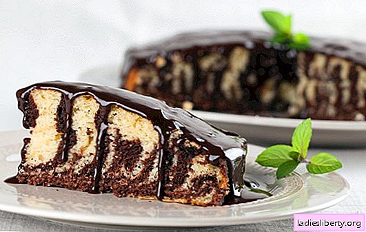 케 피어에 케이크 "얼룩말": 맛있는 디저트를 만드는 조리법과 비밀. kefir에서 케이크를 빠르고 맛있게 만드는 방법