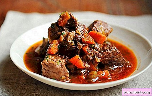 תבשיל בקר בבישול איטי - קל! מתכונים של בשר בקר braised בסיר איטי עם שמנת חמוצה, ירקות, פטריות