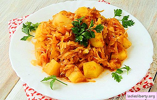 Gestoofde kool met aardappelen en gehakt - een combinatie voor liefhebbers van lekker eten. Klassieke plantaardige stoofpot zweep omhoog!