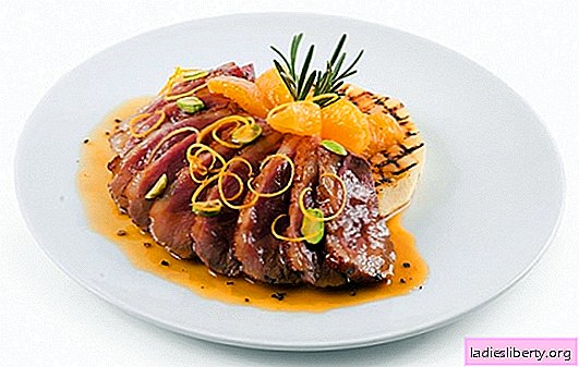 Duck breast with vegetables, mushrooms, oranges, ginger, figs, rosemary. How to cook duck breast: original recipes