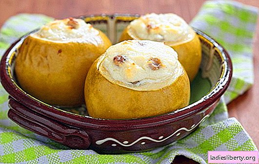 Apples with cottage cheese in the oven - delicious! Baked apples recipes with cottage cheese, raisins, honey, nuts and cinnamon
