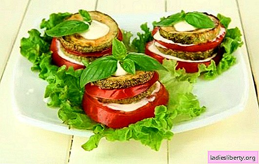 Zucchini-aptitretare med tomater - en original maträtt med enkla produkter! Bevisade aptitretare från zucchini med tomater: stek, gryta och baka