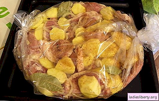 Hornee papas con carne en la manga: ¿recetas para los perezosos? Jugoso, rojizo, picante y "borracho" - papas con carne en la manga