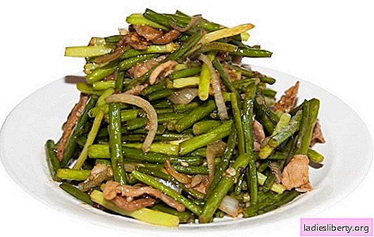 Fried Garlic Arrows - Flavored Recipes! Various dishes of fried garlic arrows, recipes with vegetables, eggs, meat, mushrooms