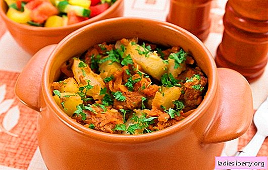 Roast in pots with meat and potatoes - is it the first or second? Homemade fries with meat and potatoes for hearty dinners