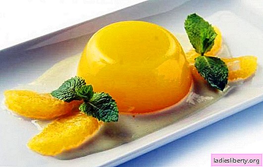 Jelly med apelsiner är en lätt och hälsosam efterrätt. Hur man gör gelé med apelsiner och recept med honom