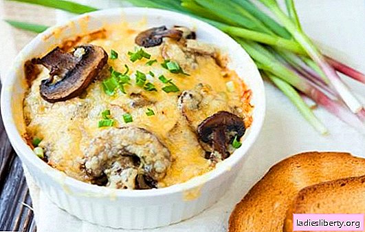 Champignon julienne - easy! Methods for making champignon julienne: in a slow cooker, in valovans, in a cocotte maker, in buns, in pots